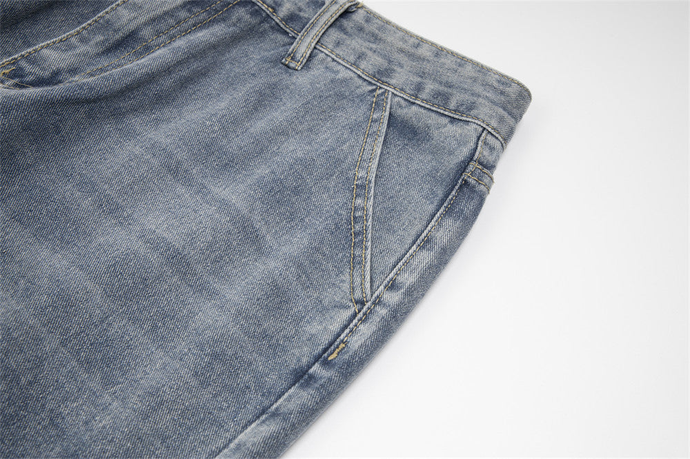 Ripped Denim Trousers For Men And Women