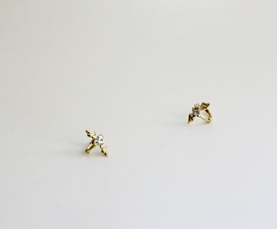 Gold Ear Buckle Angel Wings  Pure Gold Ear Bone Buckle Ear Ring Female