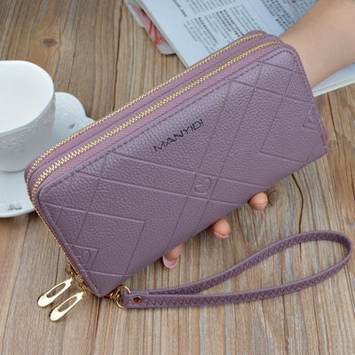 Double Zipper Clutch Purse Ladies Double-Layer Clutch