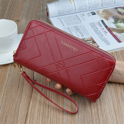 Double Zipper Clutch Purse Ladies Double-Layer Clutch