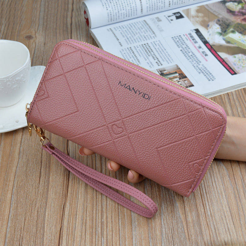 Double Zipper Clutch Purse Ladies Double-Layer Clutch
