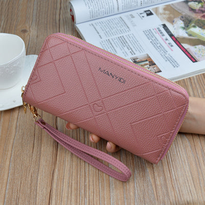 Double Zipper Clutch Purse Ladies Double-Layer Clutch