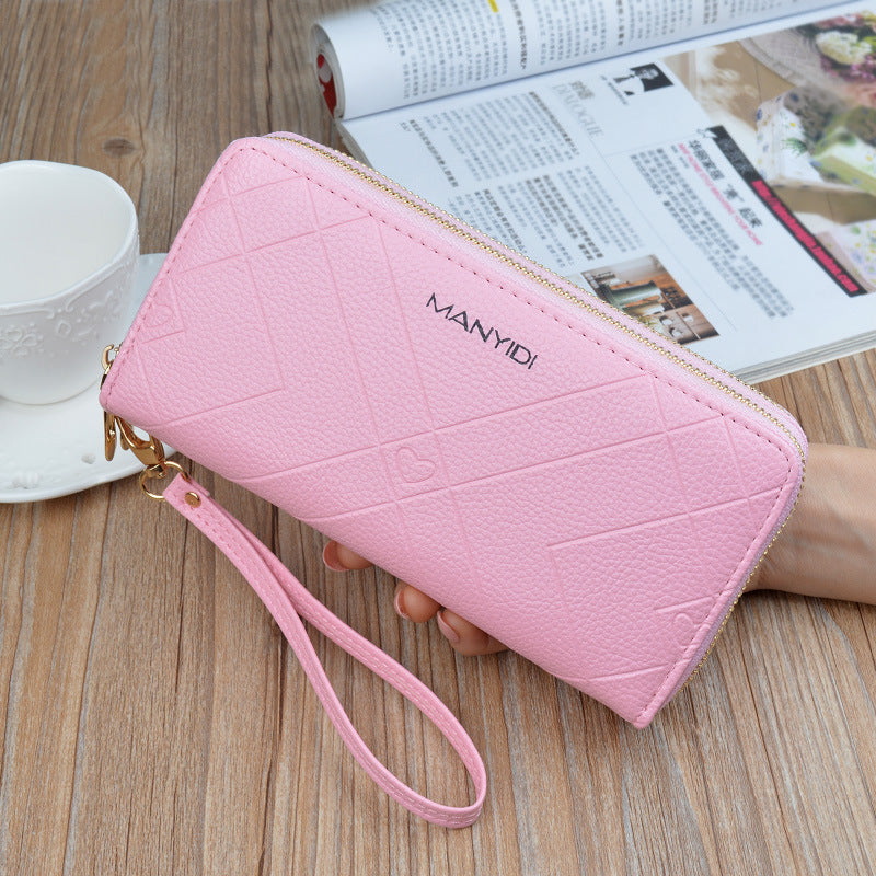 Double Zipper Clutch Purse Ladies Double-Layer Clutch