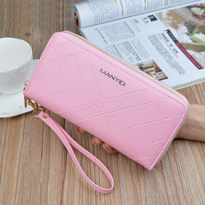 Double Zipper Clutch Purse Ladies Double-Layer Clutch