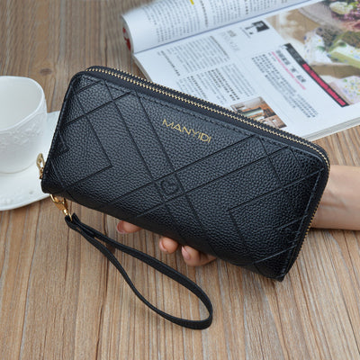 Double Zipper Clutch Purse Ladies Double-Layer Clutch