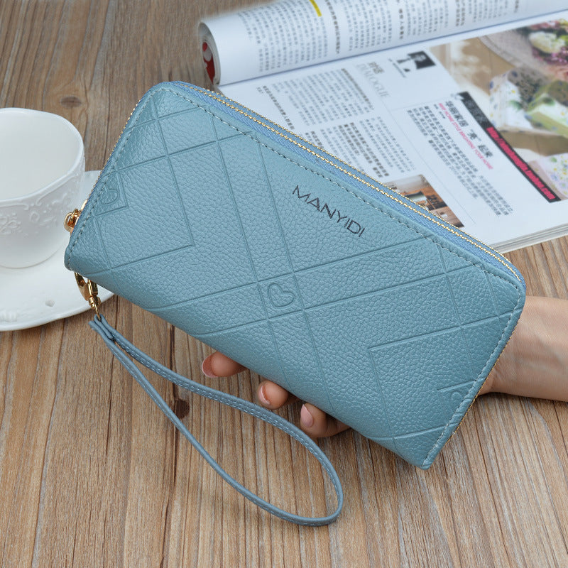 Double Zipper Clutch Purse Ladies Double-Layer Clutch