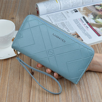 Double Zipper Clutch Purse Ladies Double-Layer Clutch