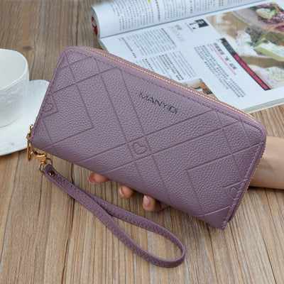Double Zipper Clutch Purse Ladies Double-Layer Clutch