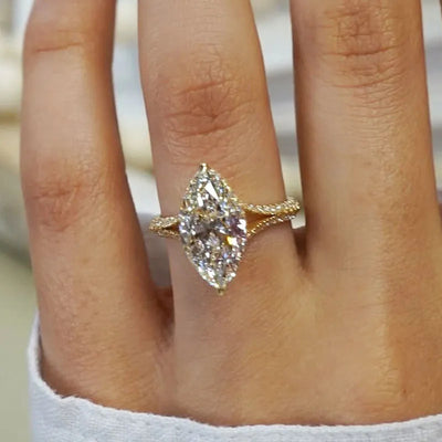 Diamond-studded Ring Women's Design Water Drop Pear Shape