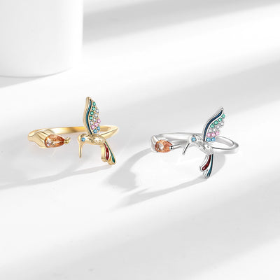 Adjustable Hummingbird Ring Female Fashion Simple