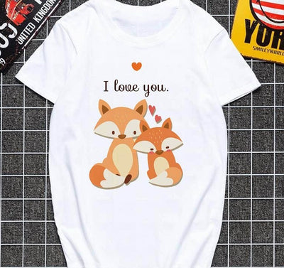 Cute fox printed T shirt Women Harajuku Tshirt Thin section