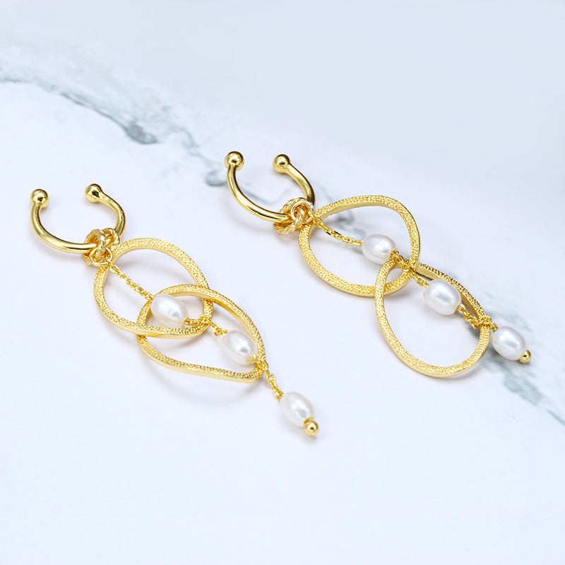 Ring Pearl Ear Clip Without Ear Hole