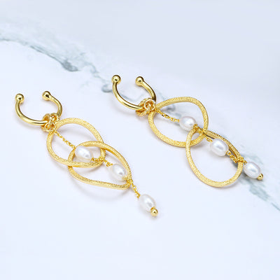Ring Pearl Ear Clip Without Ear Hole