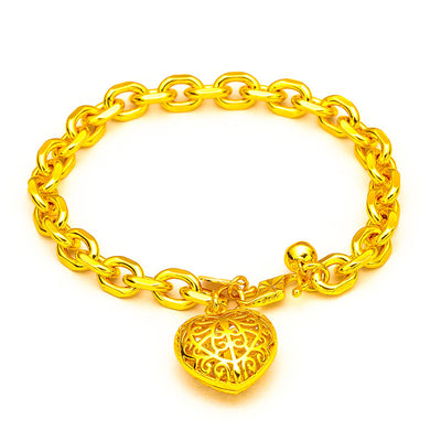 Vietnam Placer Gold Women's Heart Bracelet