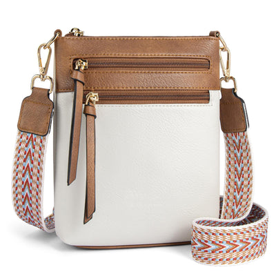 Multi-zipper Pocket Vertical Women's Shoulder Bag
