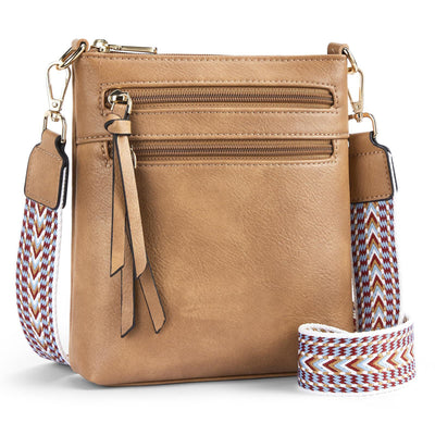 Multi-zipper Pocket Vertical Women's Shoulder Bag