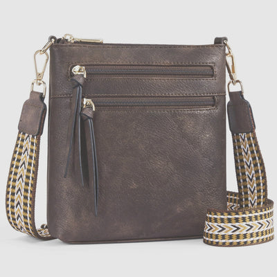 Multi-zipper Pocket Vertical Women's Shoulder Bag