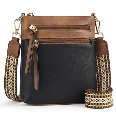 Multi-zipper Pocket Vertical Women's Shoulder Bag