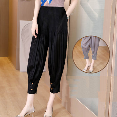 Sagging Small Feet Lantern Pleated Trousers For Women