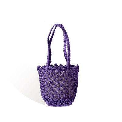 Retro Bucket Bag Vacation Straw Casual Woven Bag