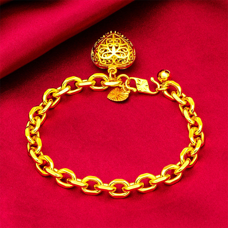 Vietnam Placer Gold Women's Heart Bracelet